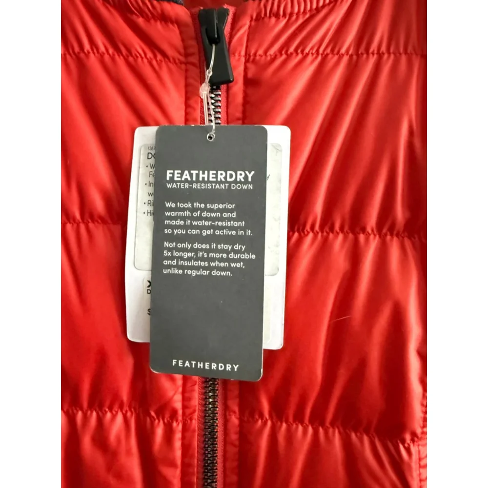 NWT Athleta 800 Down Fill Bomber Jacket Feather Red size XS featherdry